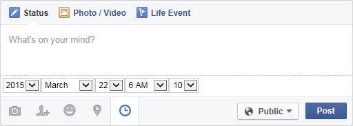 הוספת תאריך ושעה לפוסט מהפרופיל בפייסבוק